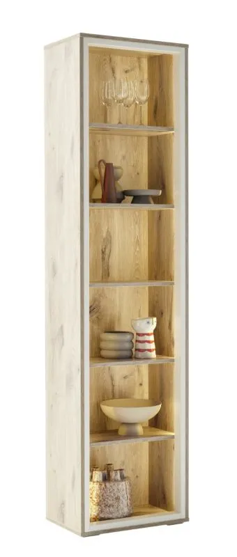 Vitrine Santerno | Soft white / Viking Oak | LED Beleuchtung