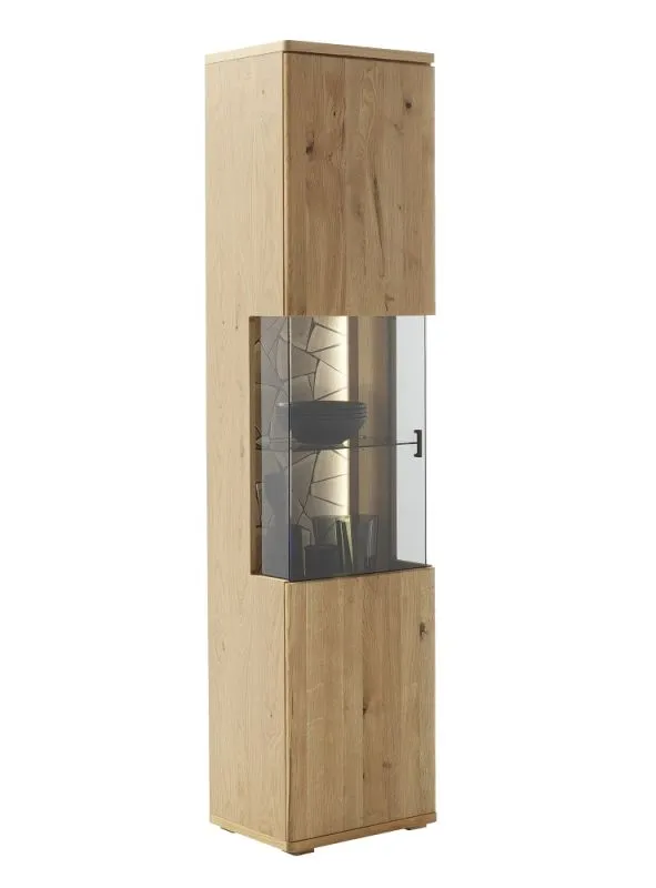 Vitrine Venedig | Naturfarben / Wildeiche | optional LED Beleuchtung