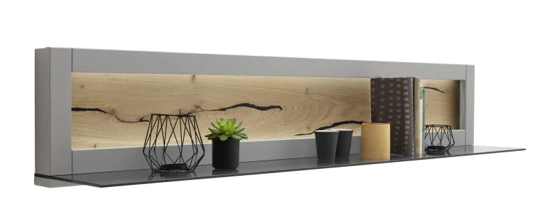 Wandboard Sevilla | Arktis grau | LED Beleuchtung ohne Beleuchtung