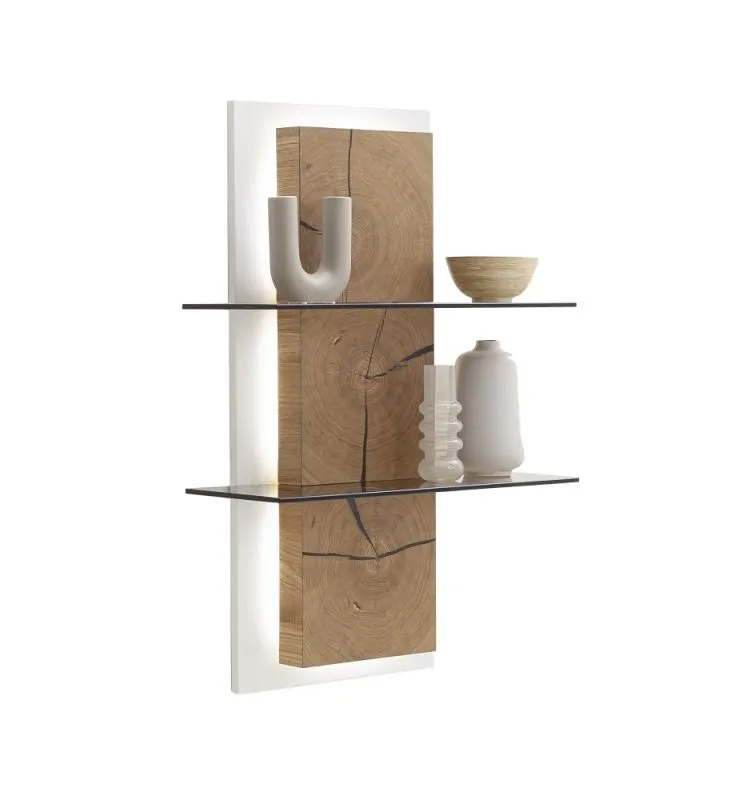 Wandregal Matadi | Ast / Balkeneiche | optional LED Beleuchtung