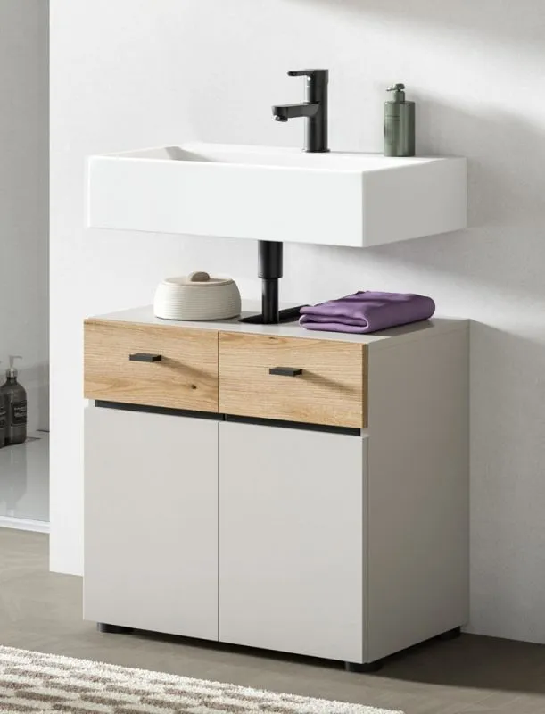 Waschbeckenunterschrank Aqua | Kaschmir / Evoke Oak