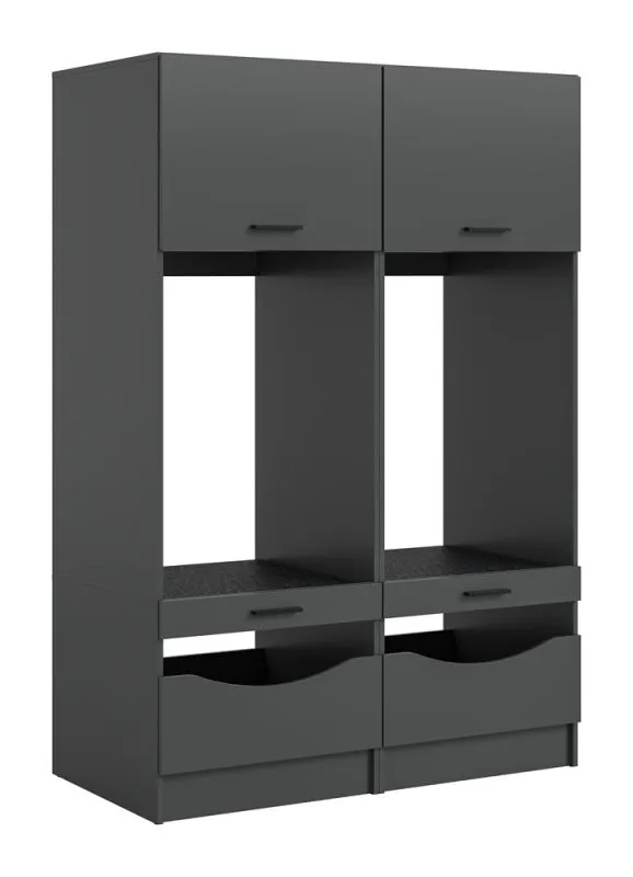 Waschmaschinenschrank Set Free 4 | anthrazit | 2-teilig