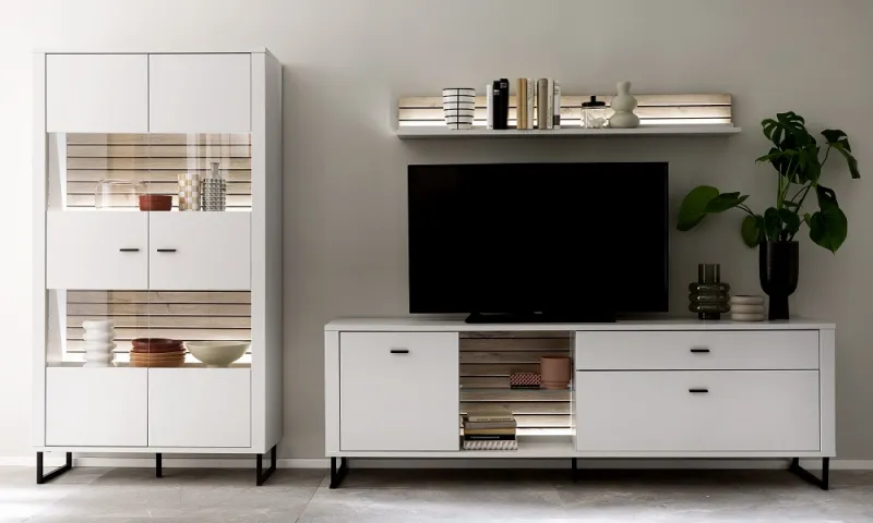 Wohnkombination Louisiana 2 | Modern White | 3-teilig