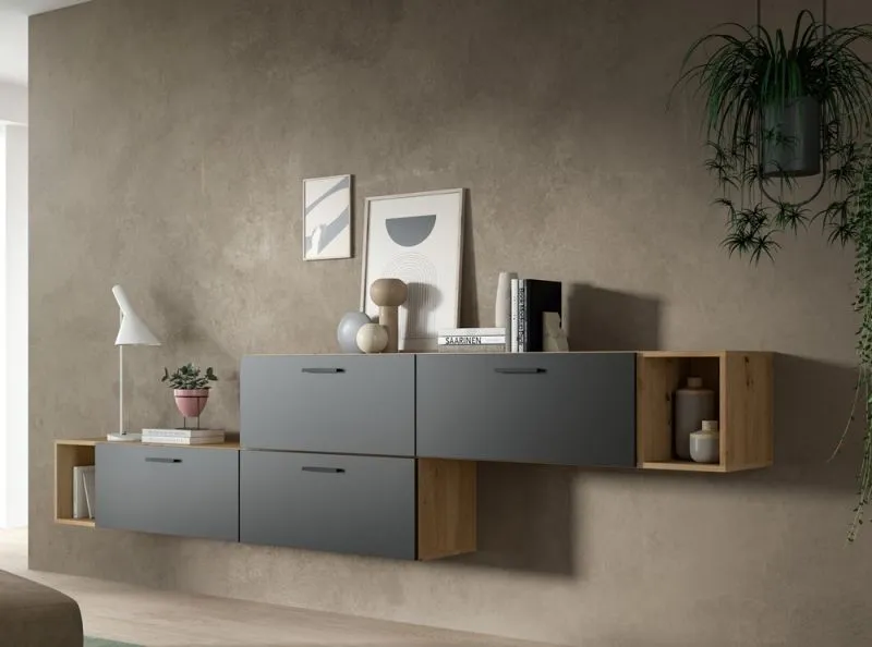 Wohnkombination The One 2 |6-teilig | Artisan Eiche / Basalt grau ohne
