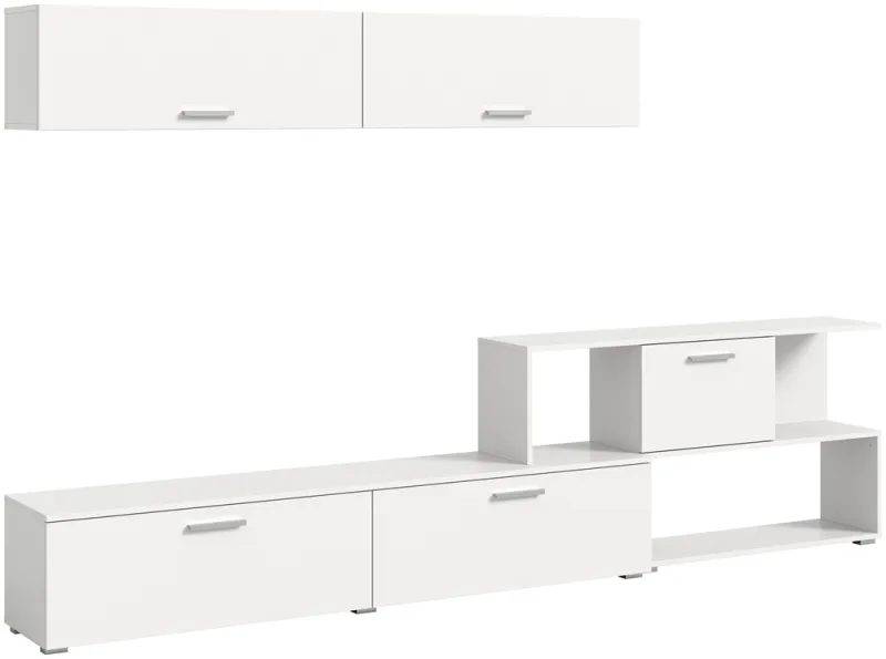Wohnwand Anbauwand Chepo | weiß | 2-teilig | ohne Beleuchtung