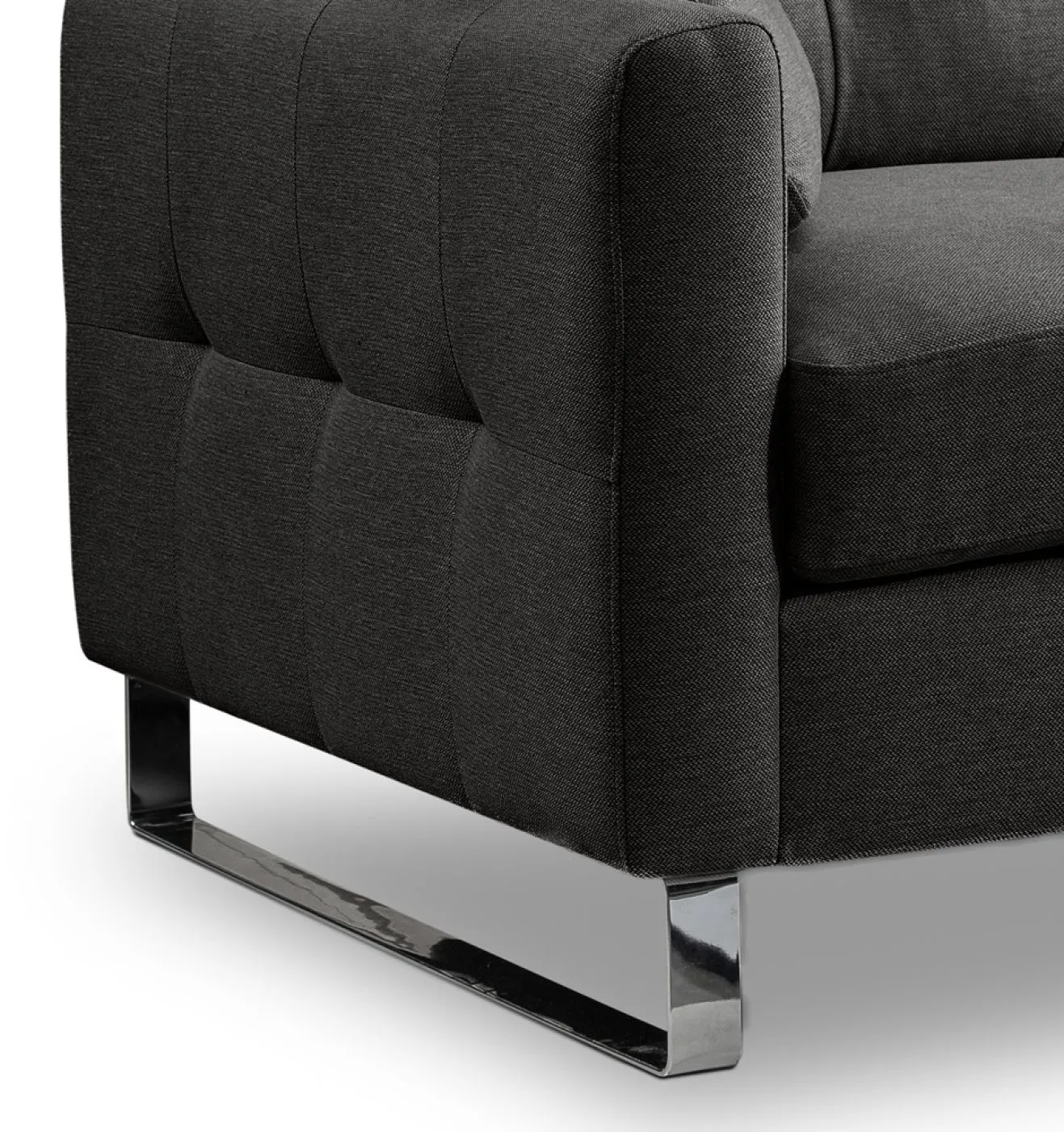 2,5-Sitzer Polstersofa Hera | 203cm | Flachgewebe | grau