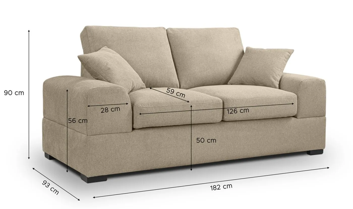 2-Sitzer Polstersofa Veda | 182cm | Strukturstoff | beige