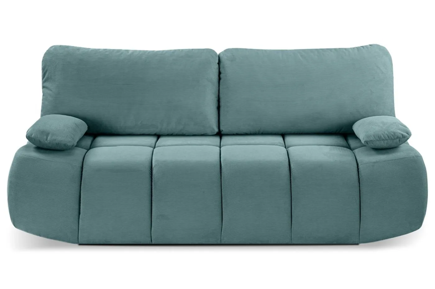 2-Sitzer Schlafsofa Lauder mit Bettkasten | 207cm | Cord | mint-blau