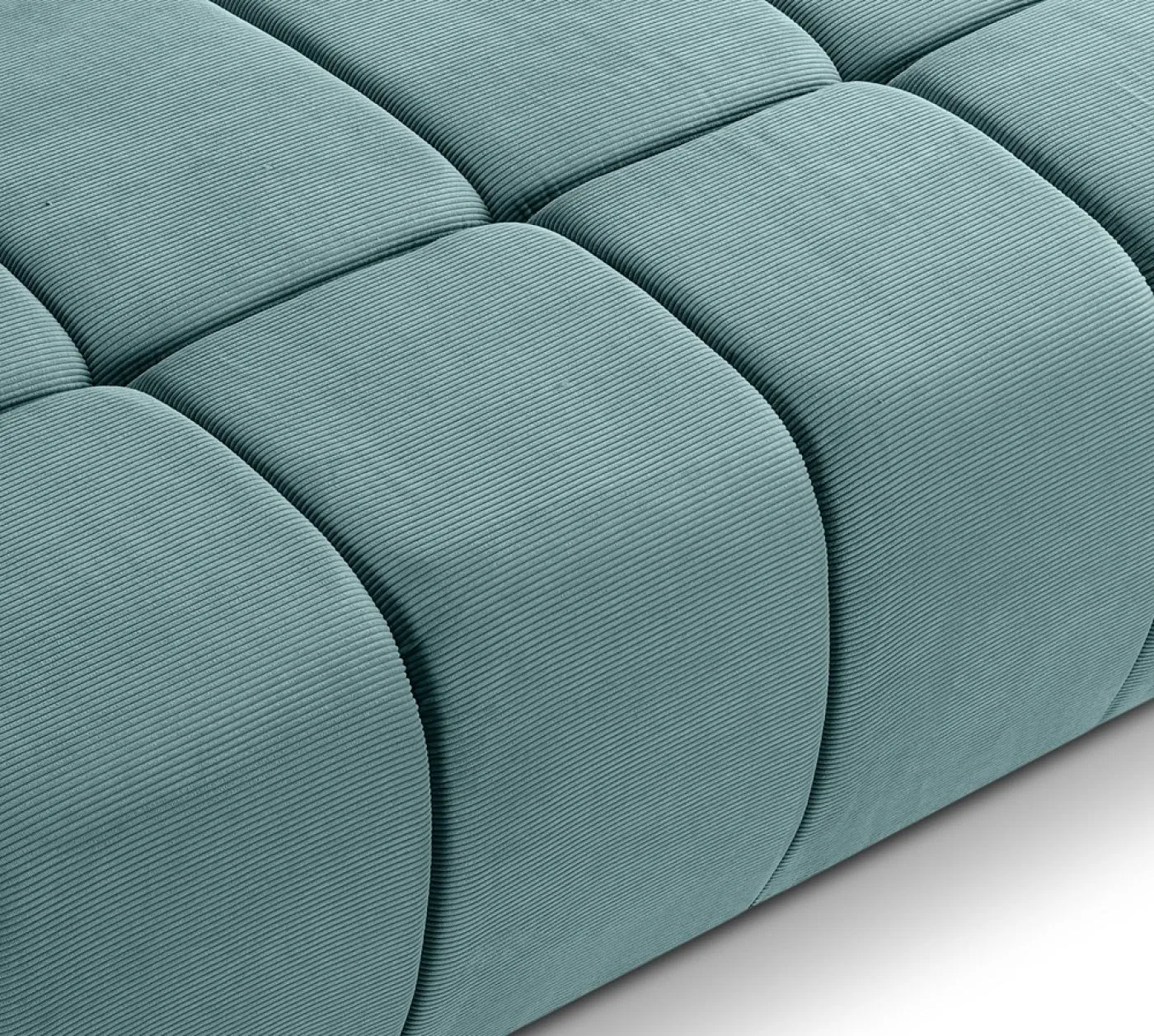 2-Sitzer Schlafsofa Lauder mit Bettkasten | 207cm | Cord | mint-blau