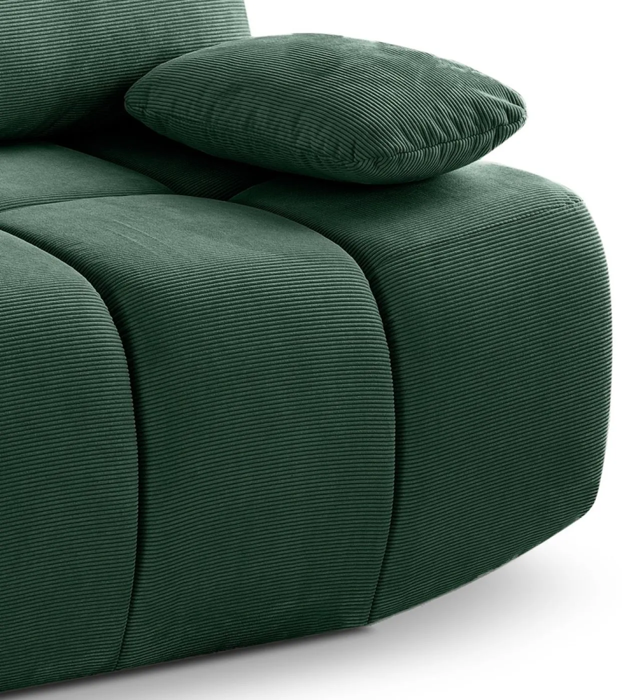 2-Sitzer Schlafsofa Lauder mit Bettkasten | 207cm | Cord | smaragdgrün