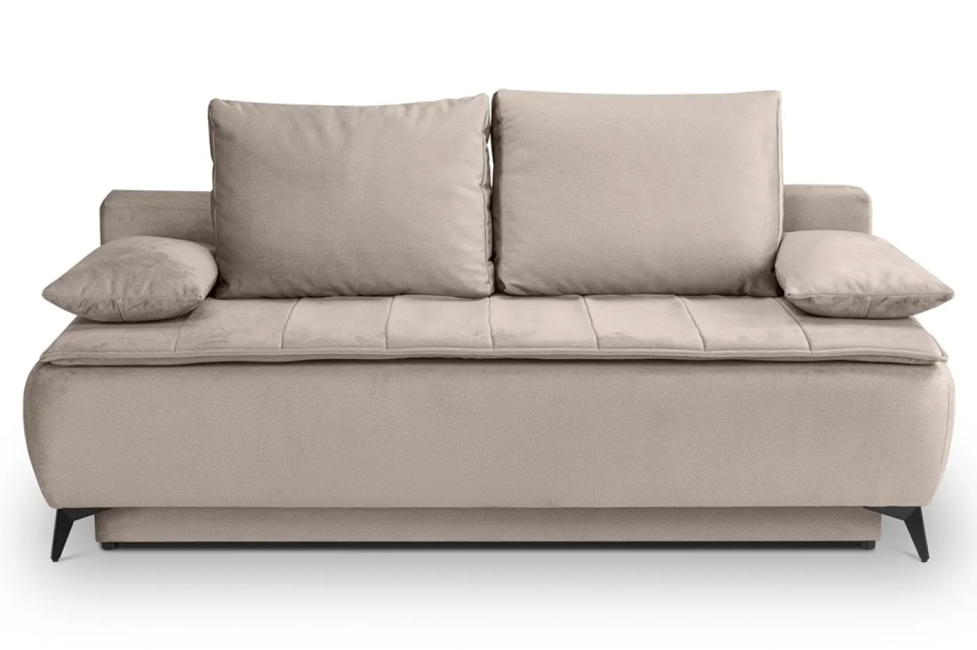 2-Sitzer Schlafsofa Sendi mit Bettkasten | 210cm | Velourstoff | beige