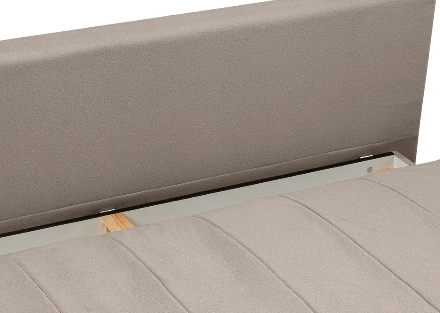 2-Sitzer Schlafsofa Sendi mit Bettkasten | 210cm | Velourstoff | beige