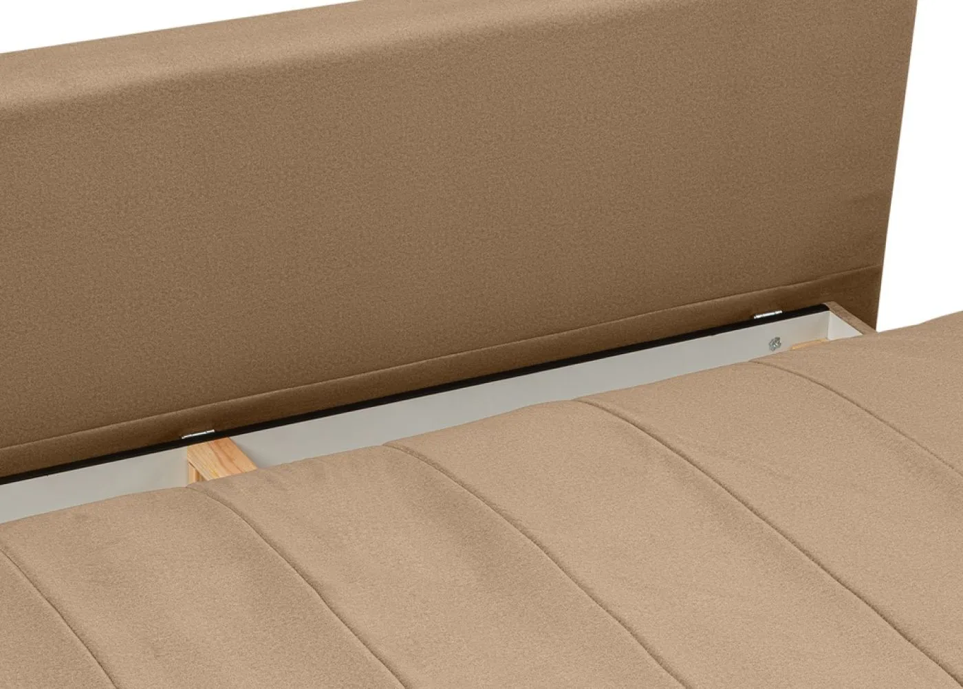 2-Sitzer Schlafsofa Sendi mit Bettkasten | 210cm | Velourstoff | braun-beige