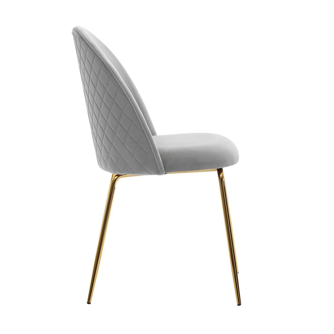 2er Set 4-Fuß Polsterstuhl Diama | samt | grau