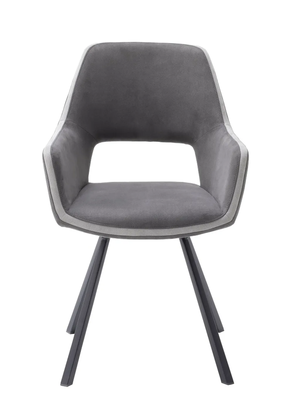 2er Set Armlehnstuhl Bayonne | Webstoff | drehbar | dunkelgrau