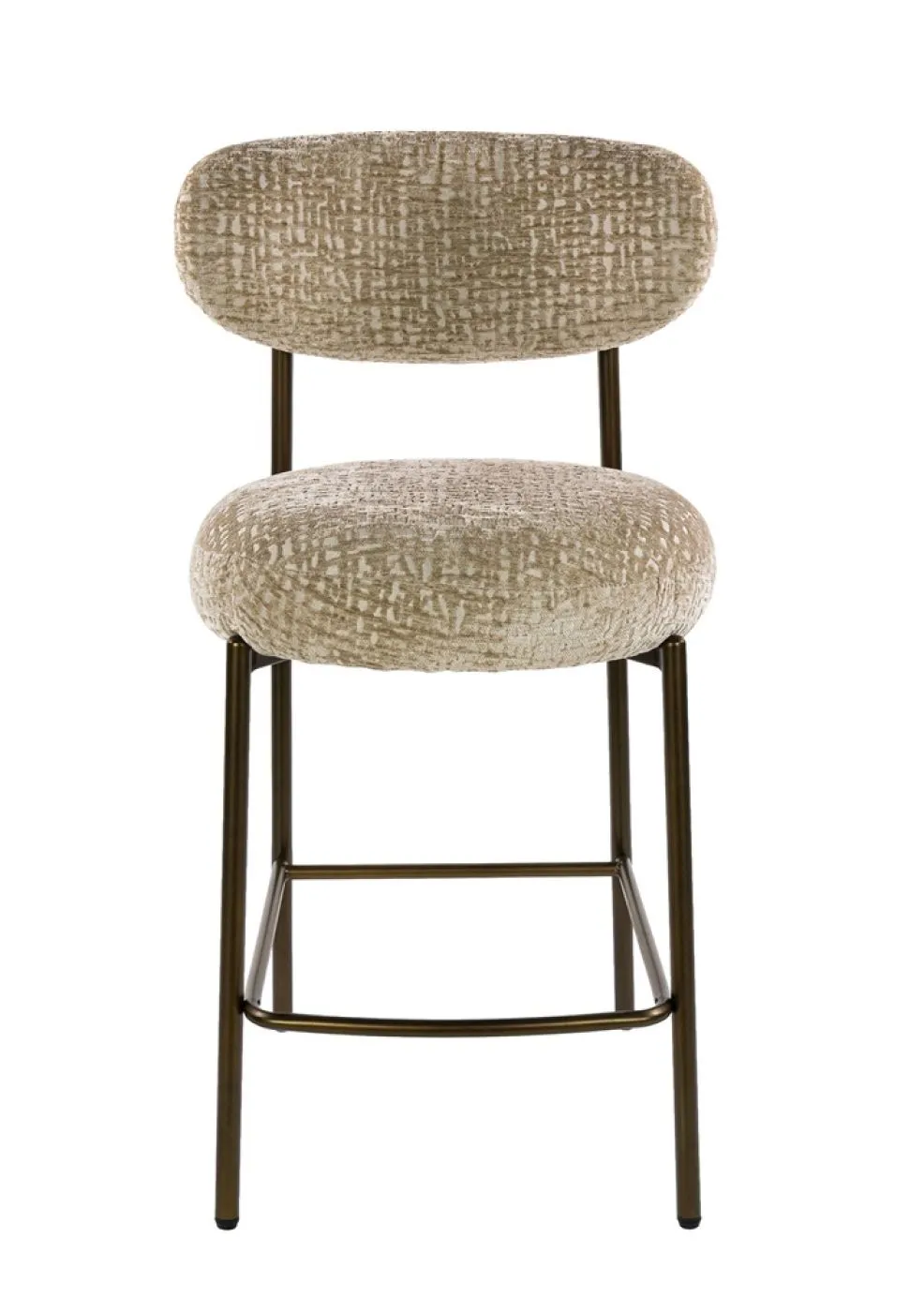 2er Set Barhocker Elysia | Monti Stoff / Strukturgewebe | sand-braun
