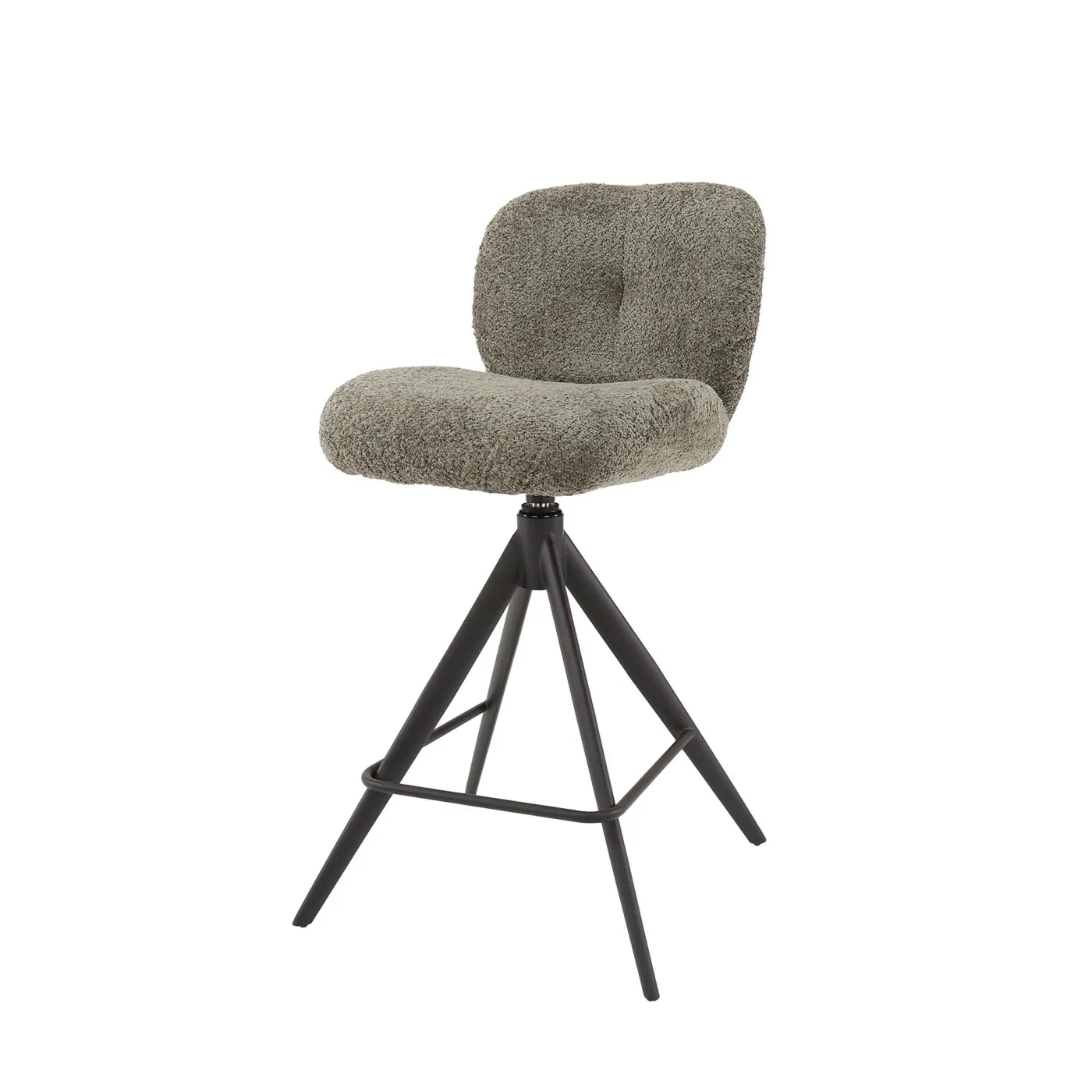 2er Set Barhocker Thoia | drehbar | Boucle Stoff | taupe