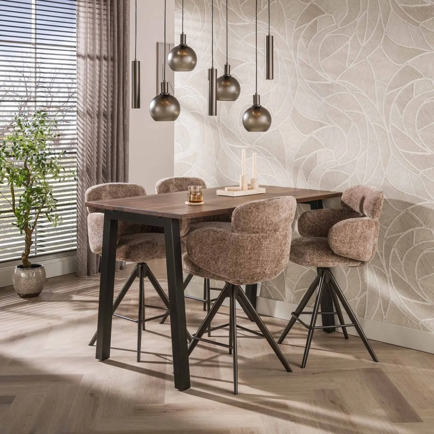 2er Set Barstuhl Milagro, im Wohnzimmer an der Theke, Drehstuhl mit Armlehnen und Fußstütze – Ansicht 8