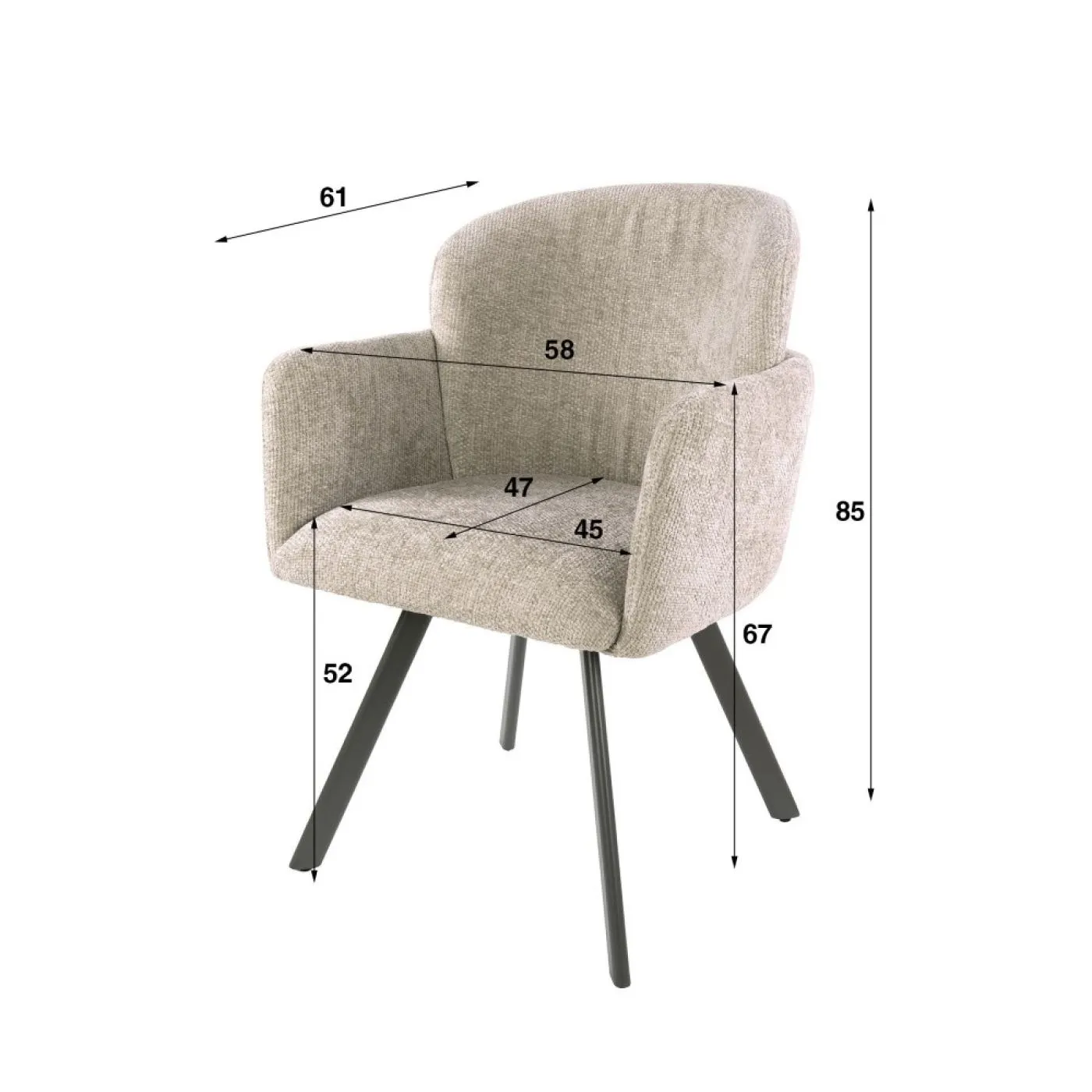 2er Set Stuhl Nasu | drehbar | Hoven sand