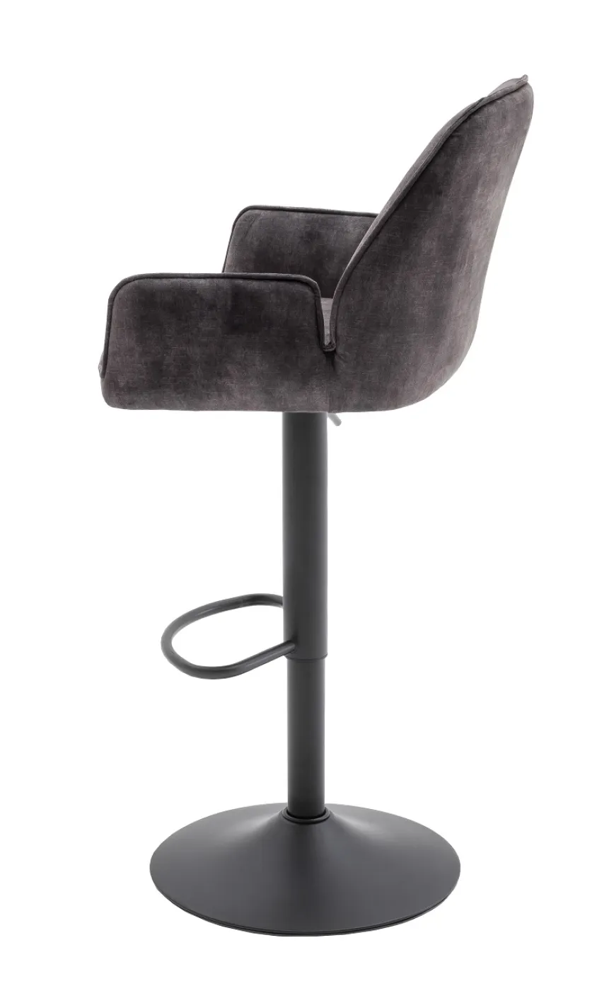 2er Set Barstuhl Ottawa | mit Armlehnen | Samt | drehbar | anthrazit