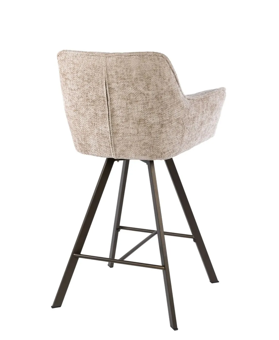 2er Set Barstuhl Toik | drehbar | Hoven Stoff / Chenille | sand-braun