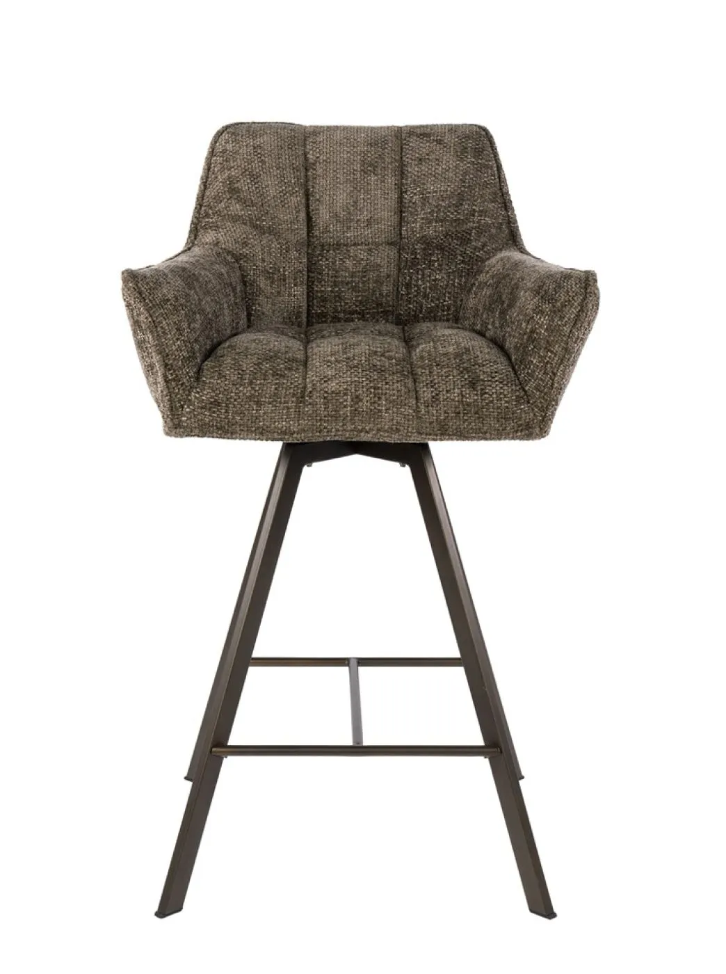 2er Set Barstuhl Toik | drehbar | Hoven Stoff / Chenille | taupe-braun