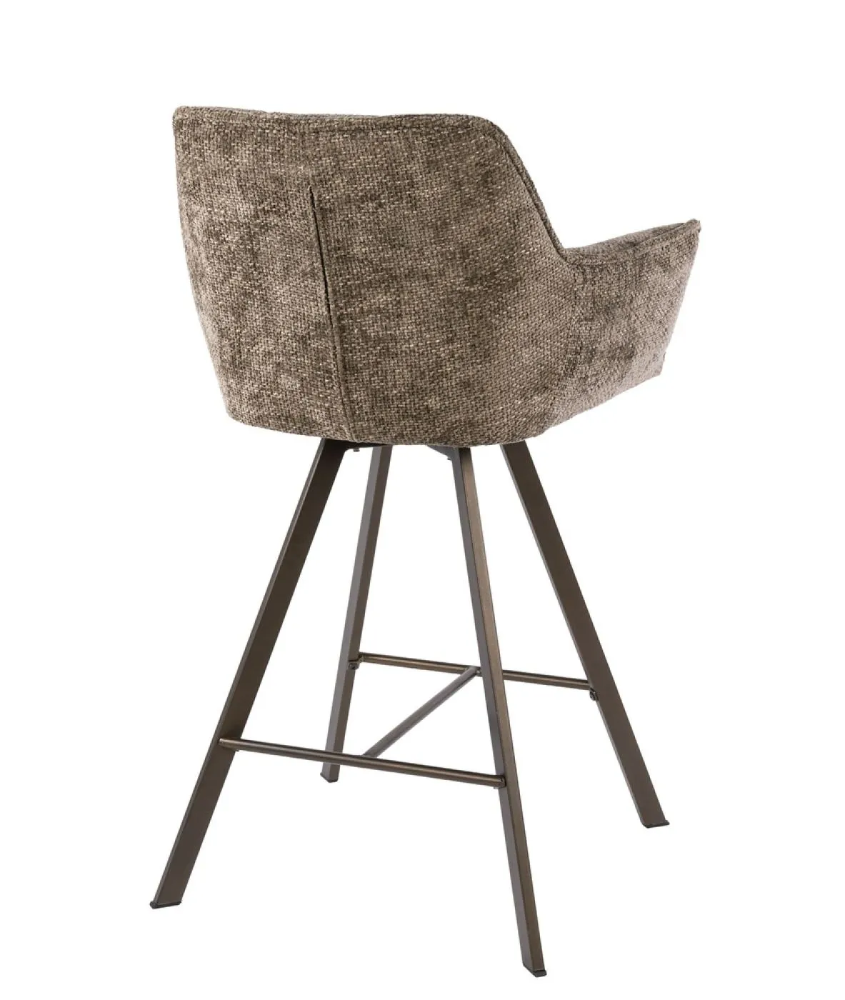 2er Set Barstuhl Toik | drehbar | Hoven Stoff / Chenille | taupe-braun