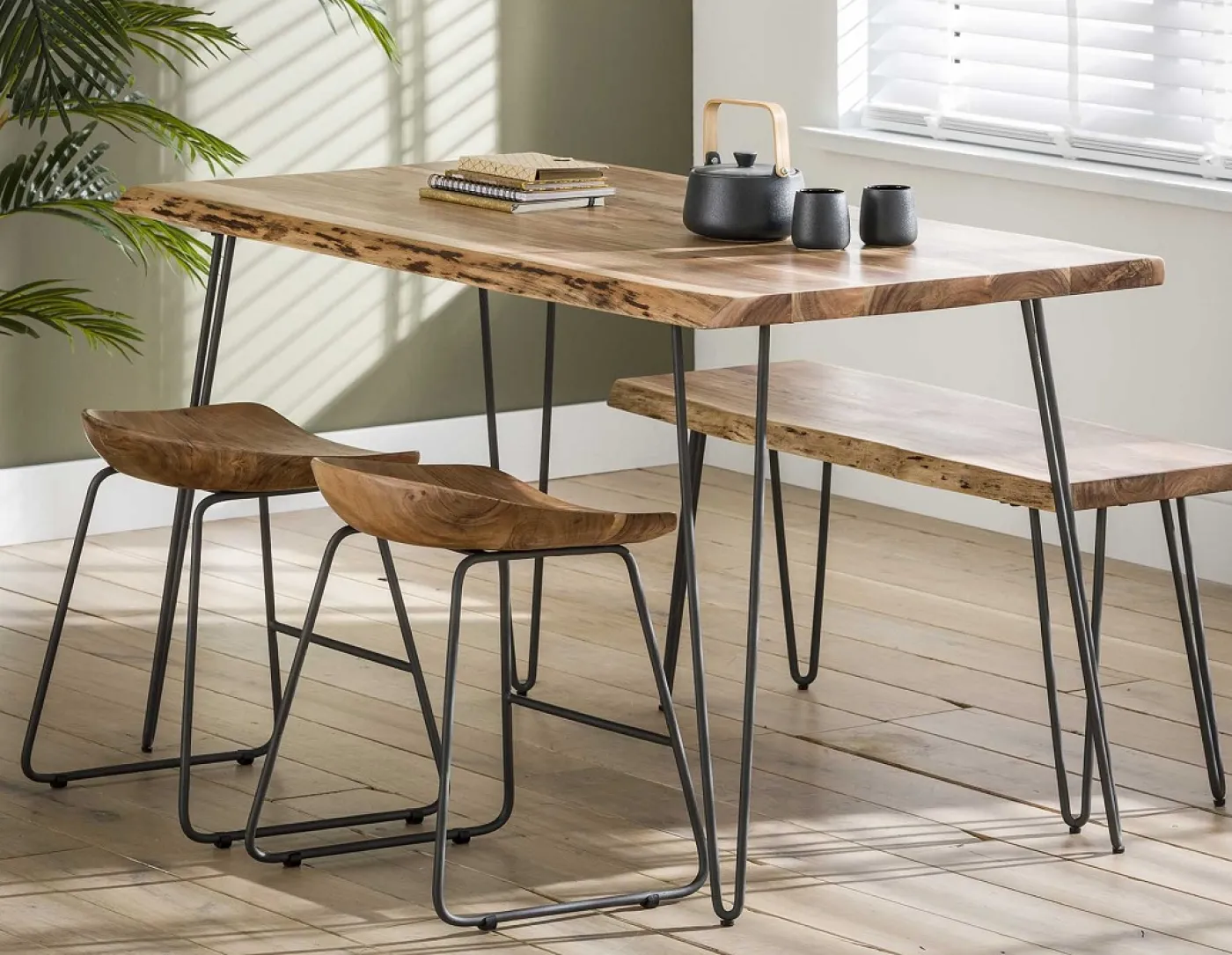 2er Set Esshocker Jimara | Akazie massiv