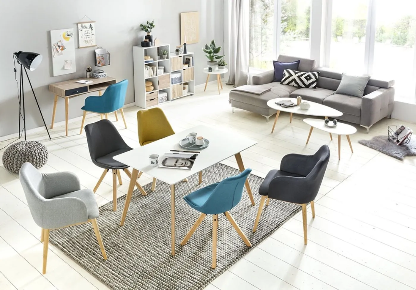 2er Set Esszimmerstuhl LIMA | in Stoffbezug | anthrazit