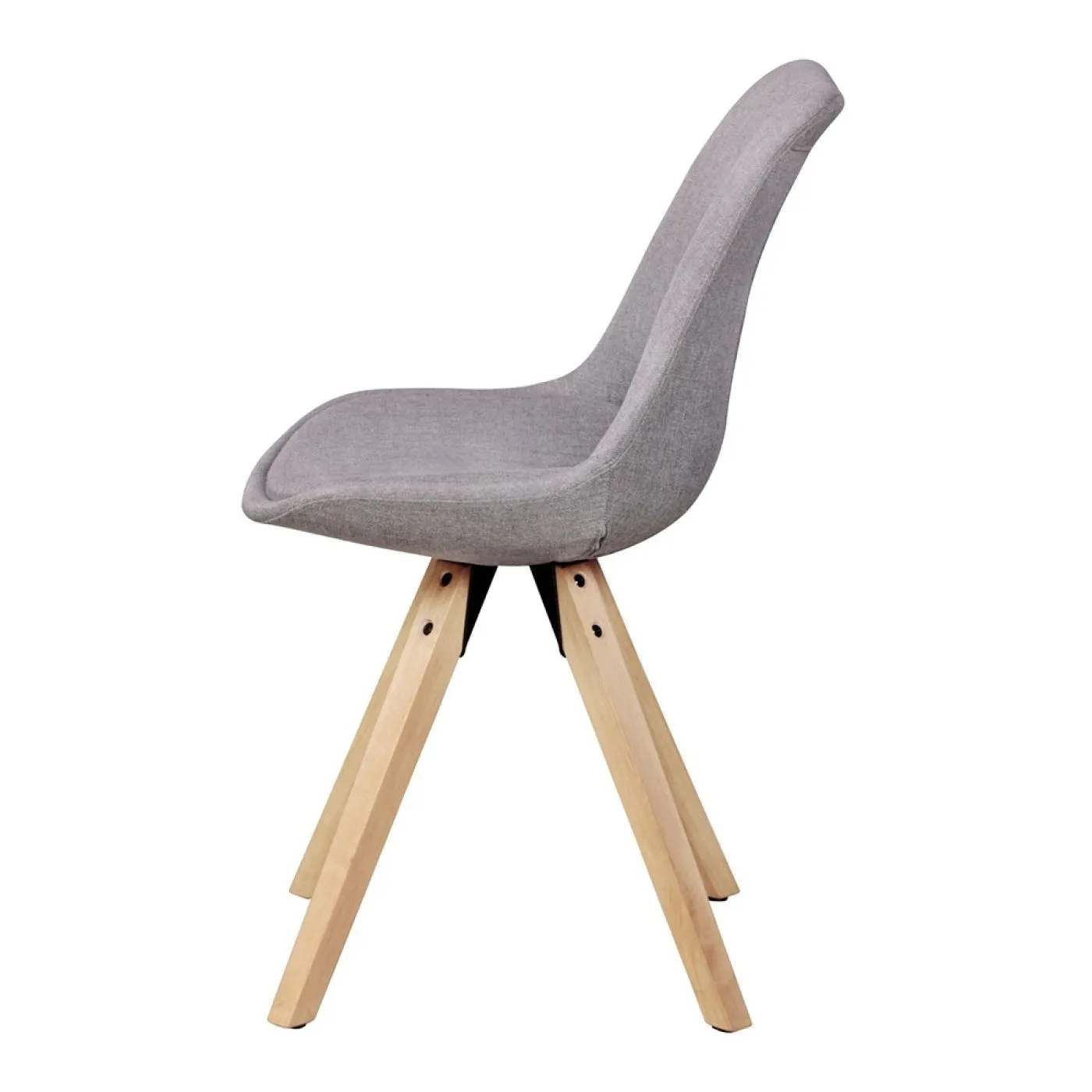 2er Set Esszimmerstuhl LIMA | in Stoffbezug | hellgrau