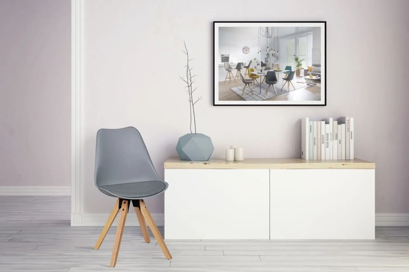 2er Set Esszimmerstuhl LIMA | Kunstleder | grau