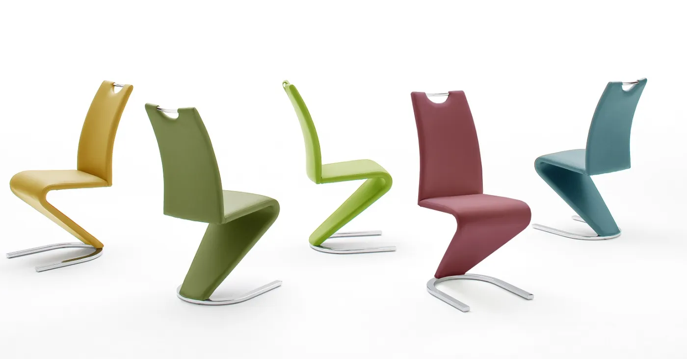 2er Set Freischwinger Stuhl Amado | bordeaux