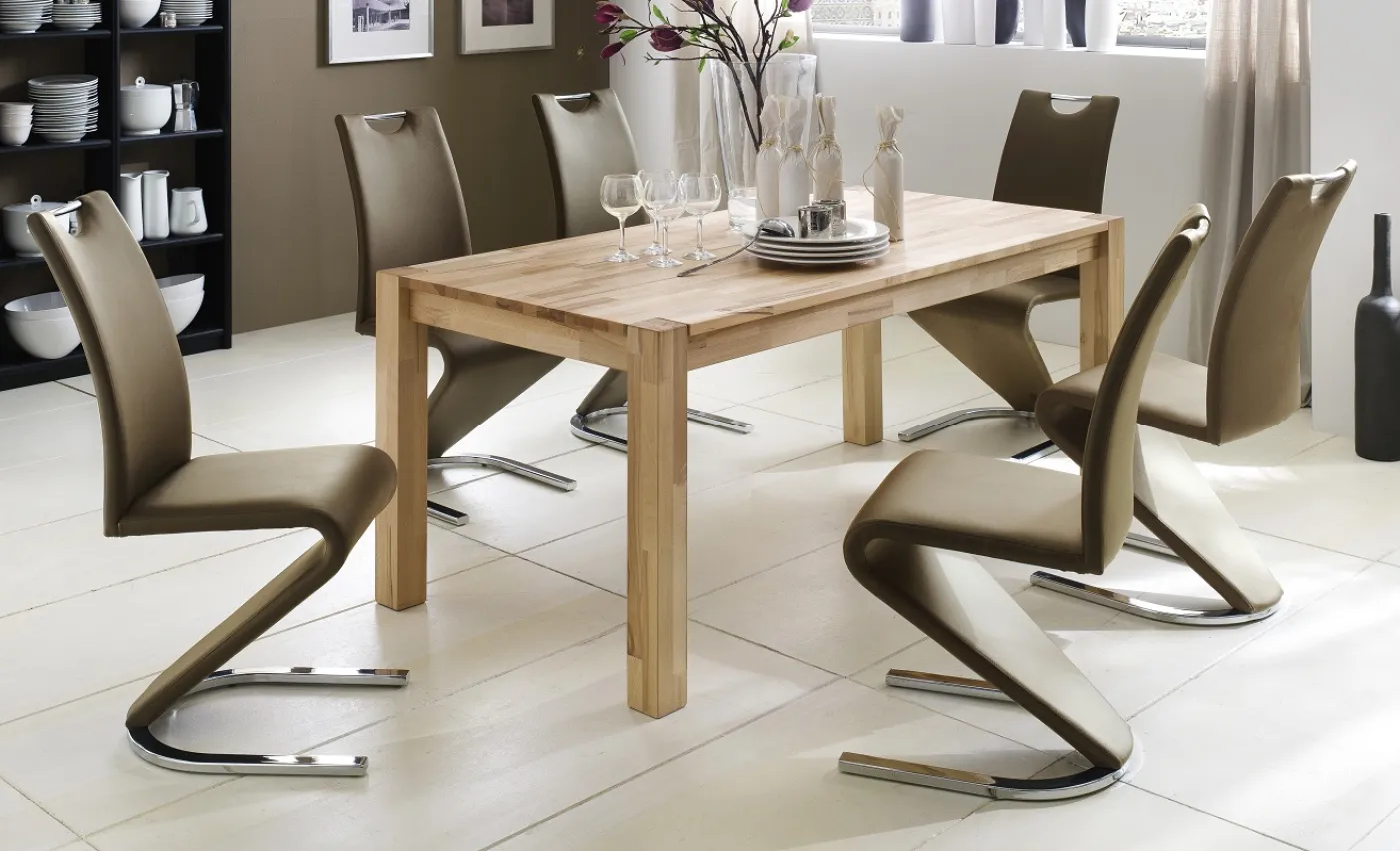 2er Set Freischwinger Stuhl Amado | cappuccino