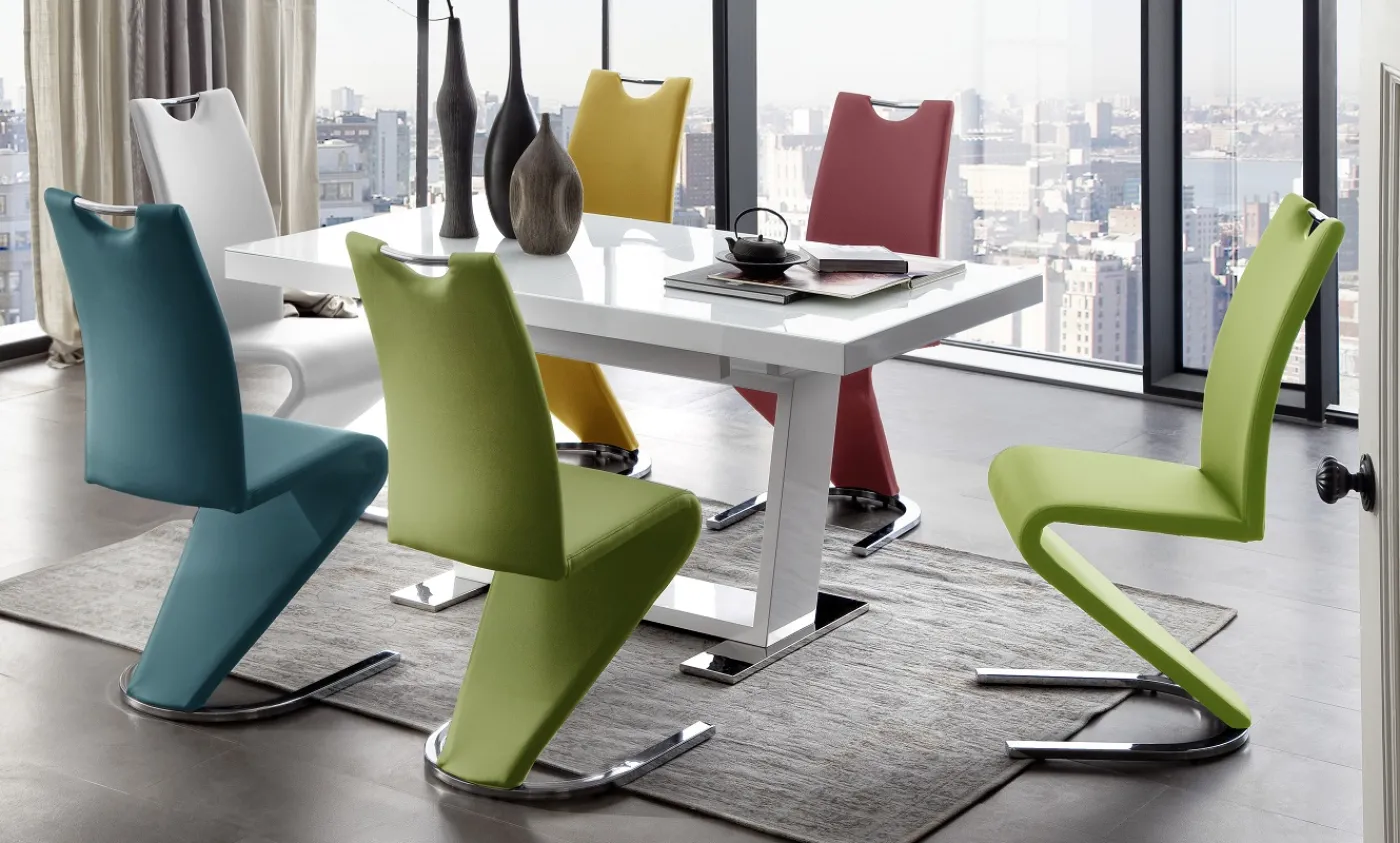 2er Set Freischwinger Stuhl Amado | lime