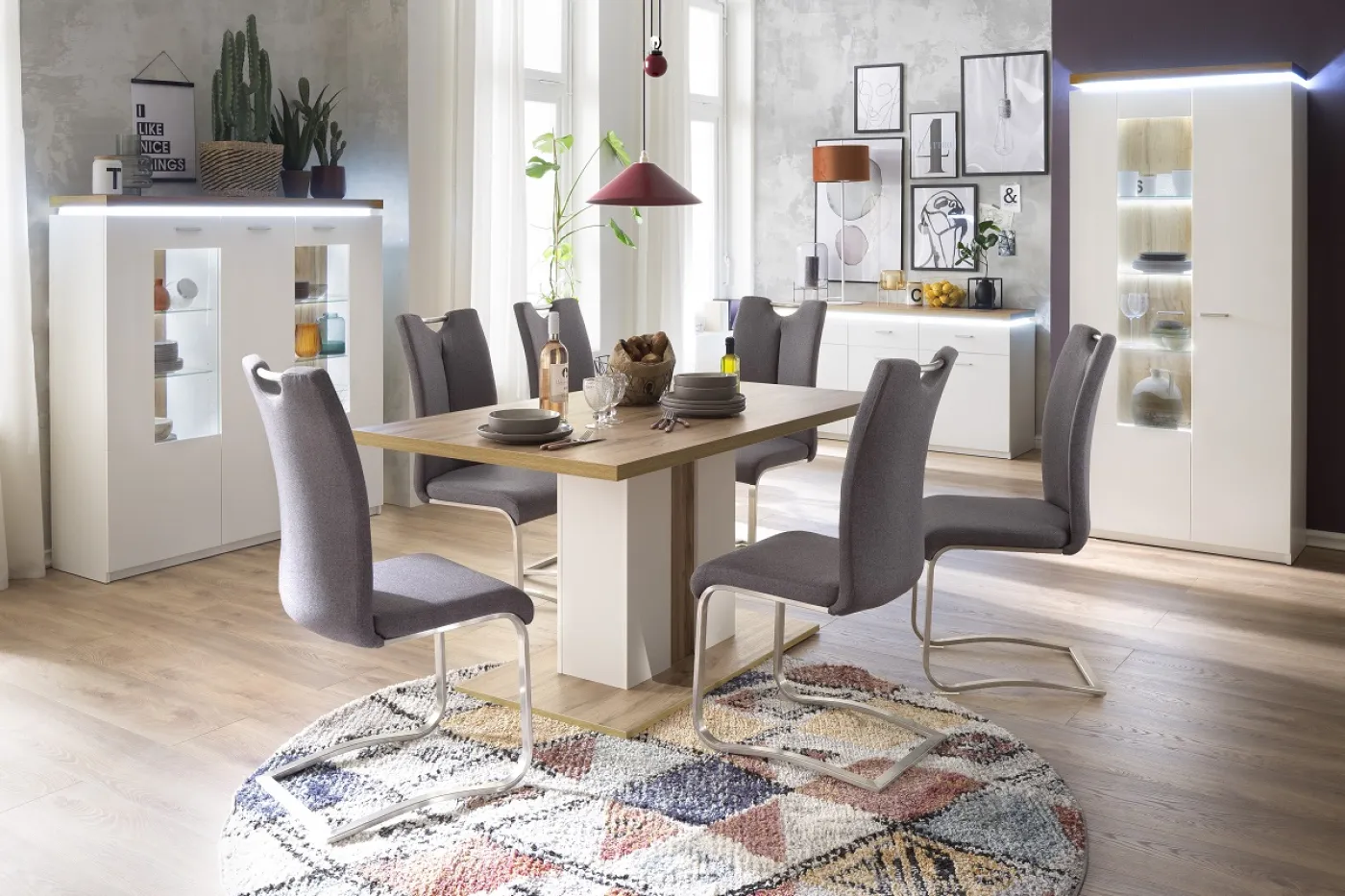 2er Set Freischwinger Stuhl Artos | Kunstleder | Edelstahl | braun