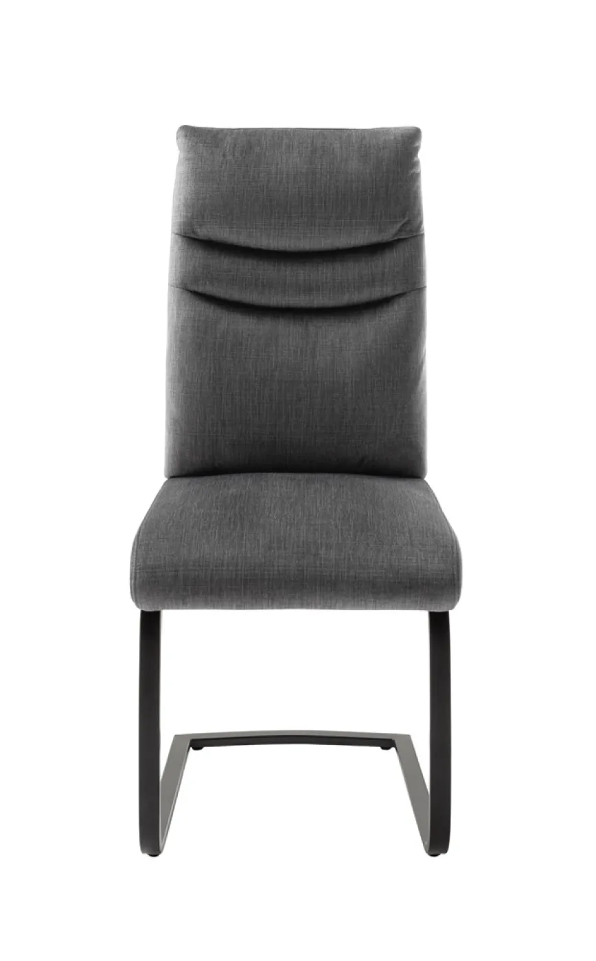 2er Set Freischwinger Stuhl Gibara | anthrazit / schwarz matt