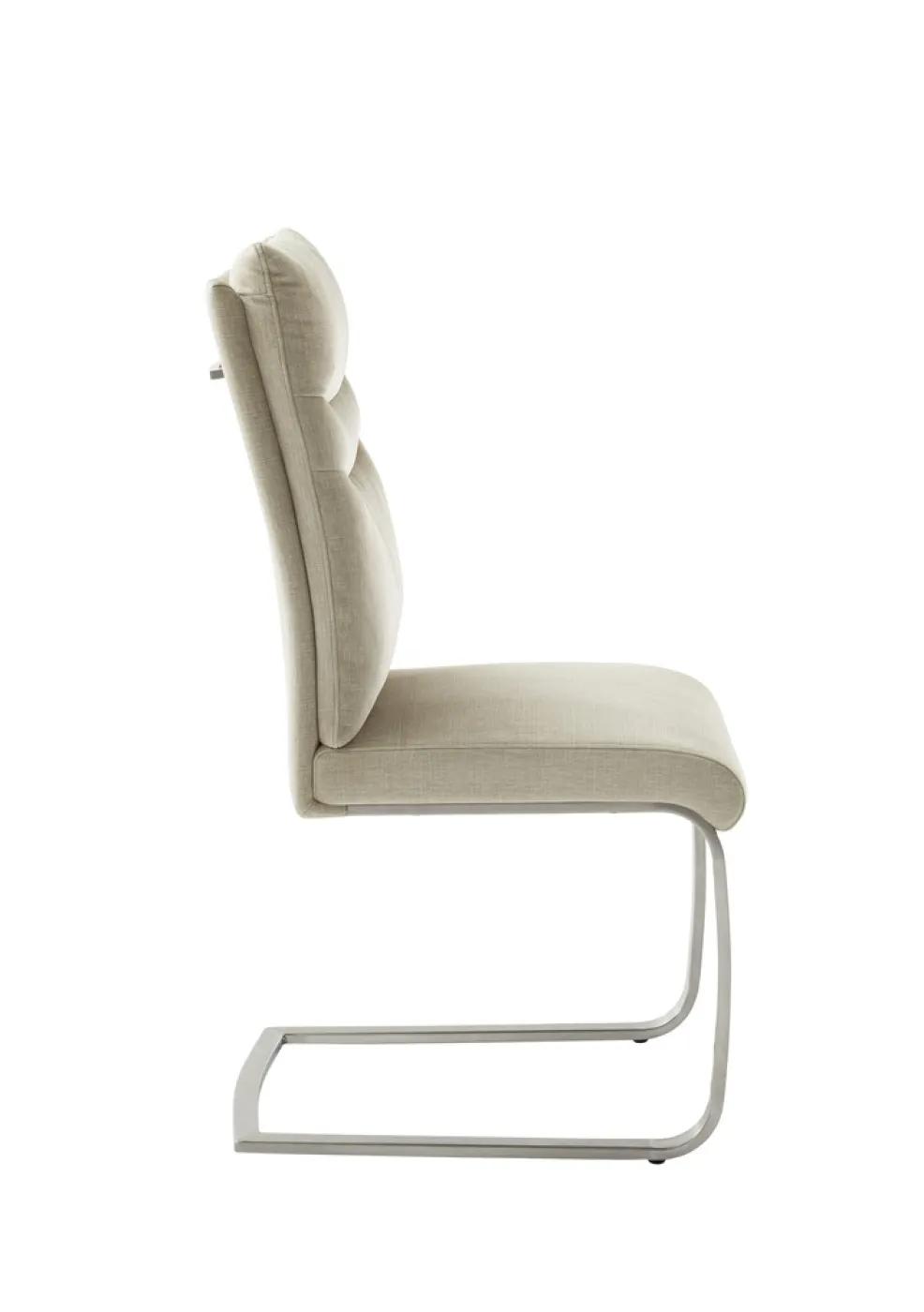 2er Set Freischwinger Stuhl Gibara | Edelstahl | creme