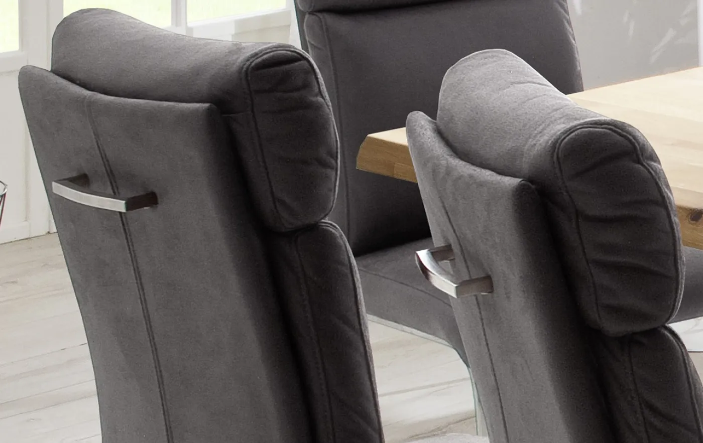 2er Set Freischwinger Stuhl Rabea | grau