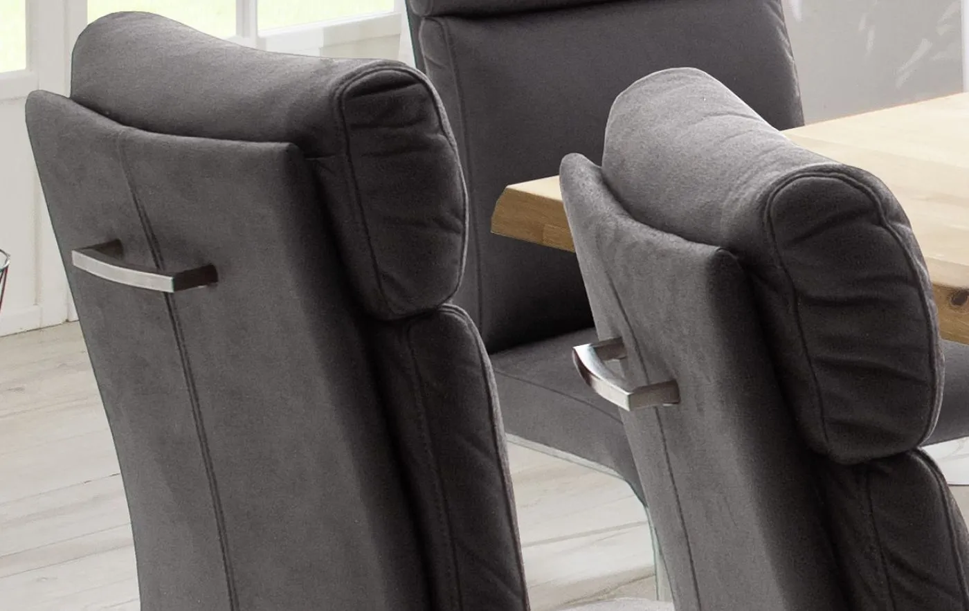 2er Set Freischwinger Stuhl Rabea | grau