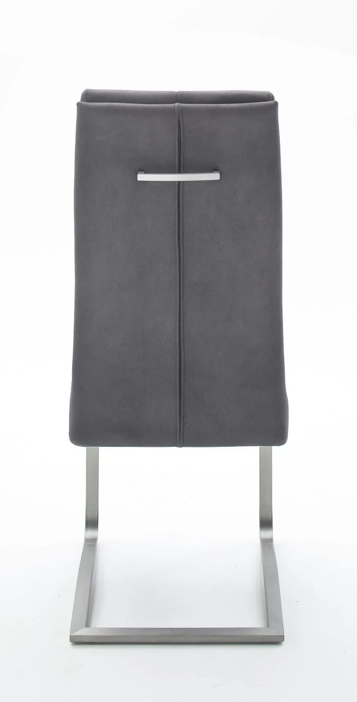 2er Set Freischwinger Stuhl Salva | Microfaserbezug | grau