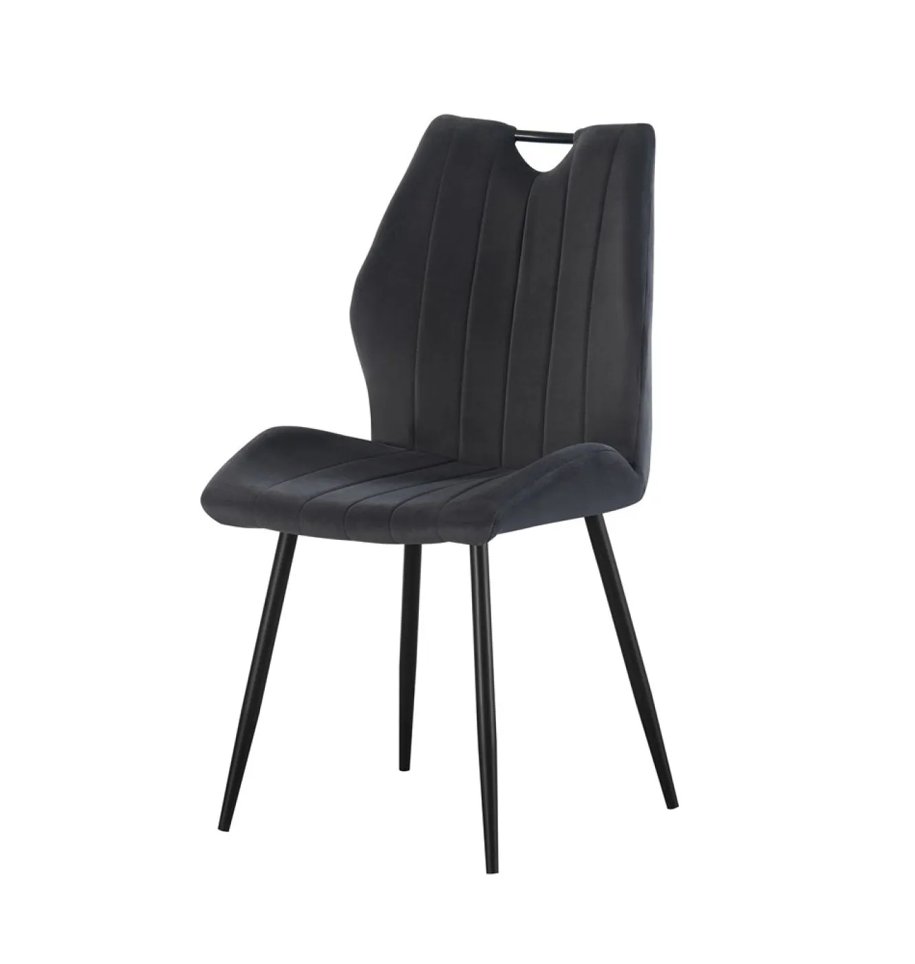 2er Set Stuhl Christin | Samtbezug | anthrazit