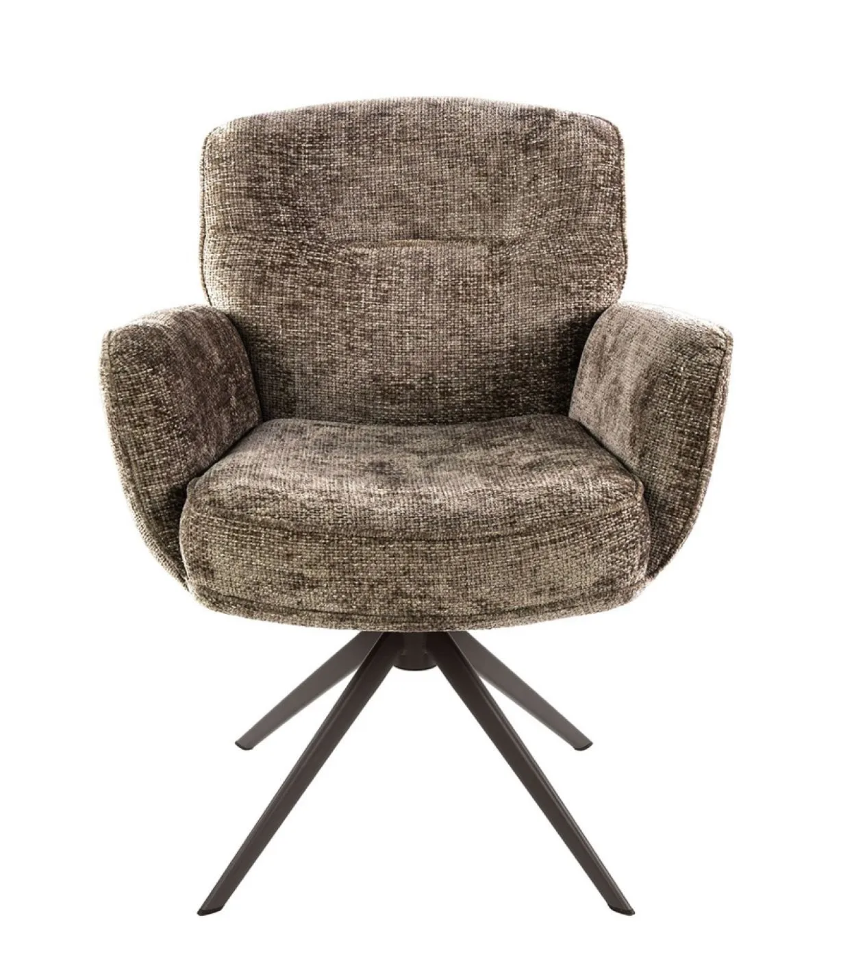 2er Set Stuhl Duba | drehbar | Hoven-Stoff | champagne-braun