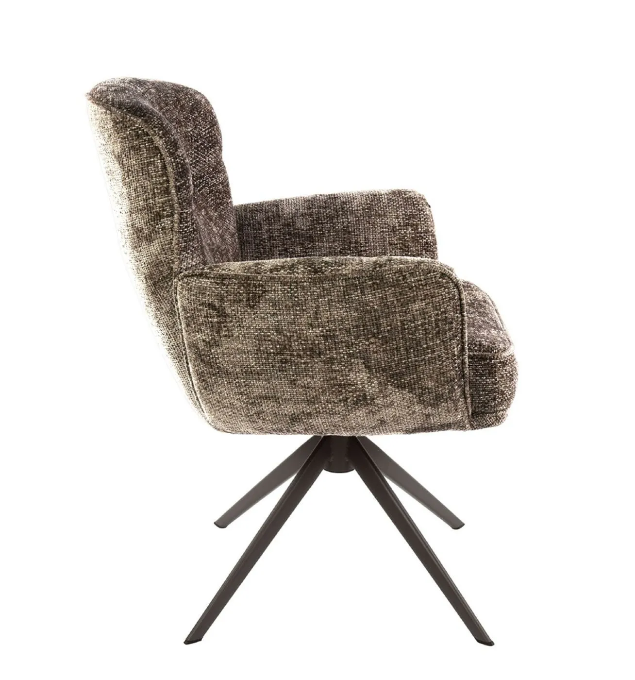 2er Set Stuhl Duba | drehbar | Hoven-Stoff | champagne-braun