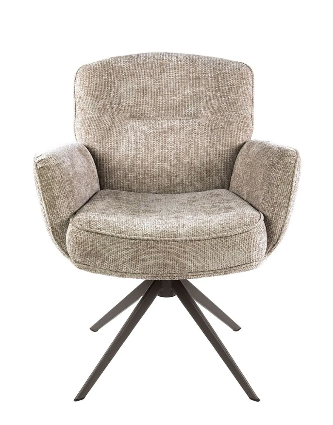 2er Set Stuhl Duba | drehbar | Hoven-Stoff | sand - braun