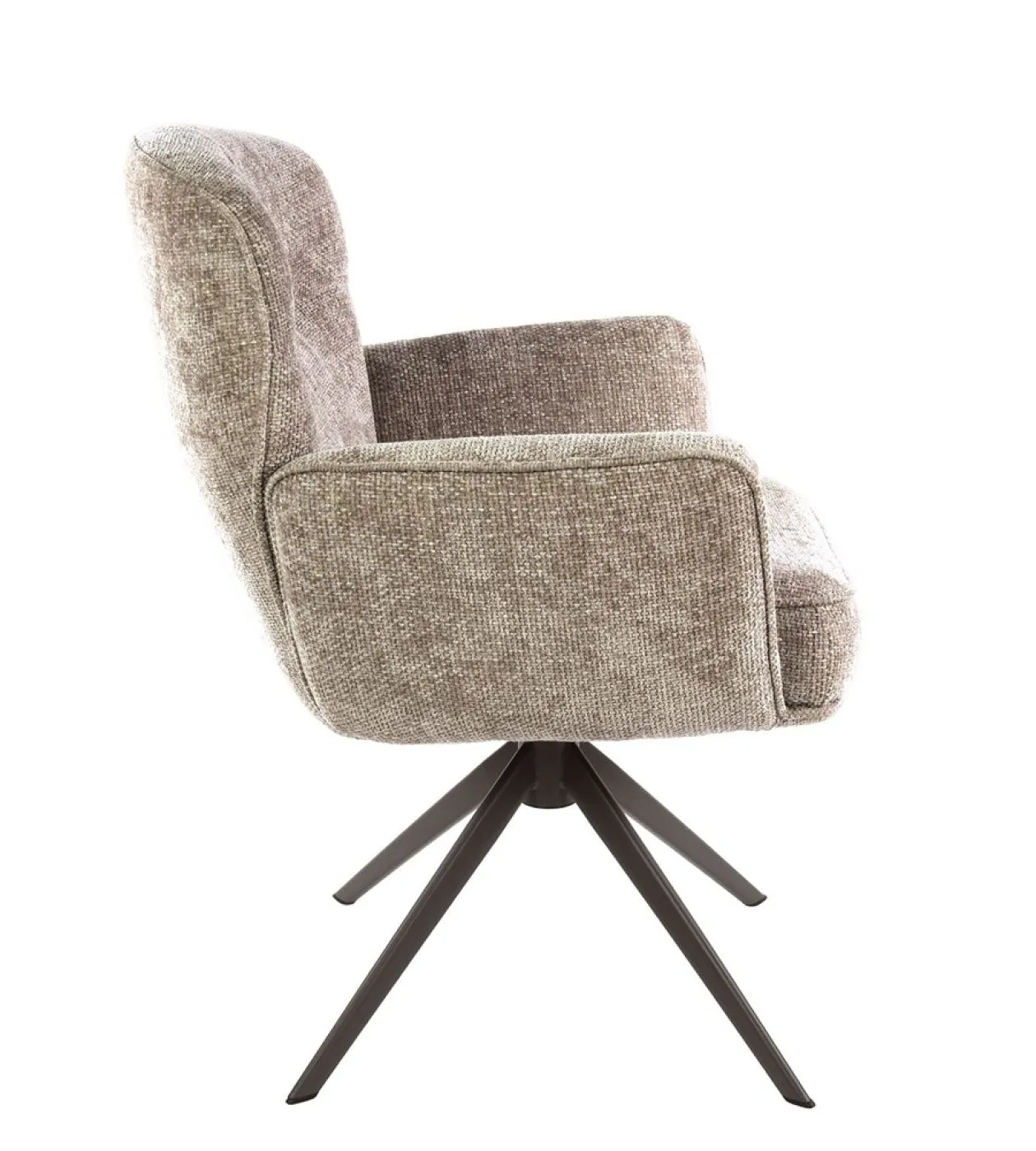 2er Set Stuhl Duba | drehbar | Hoven-Stoff | sand - braun