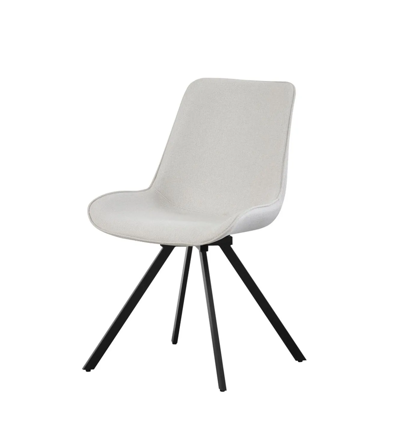 2er Set Stuhl Emilia | Webstoff | drehbar | creme