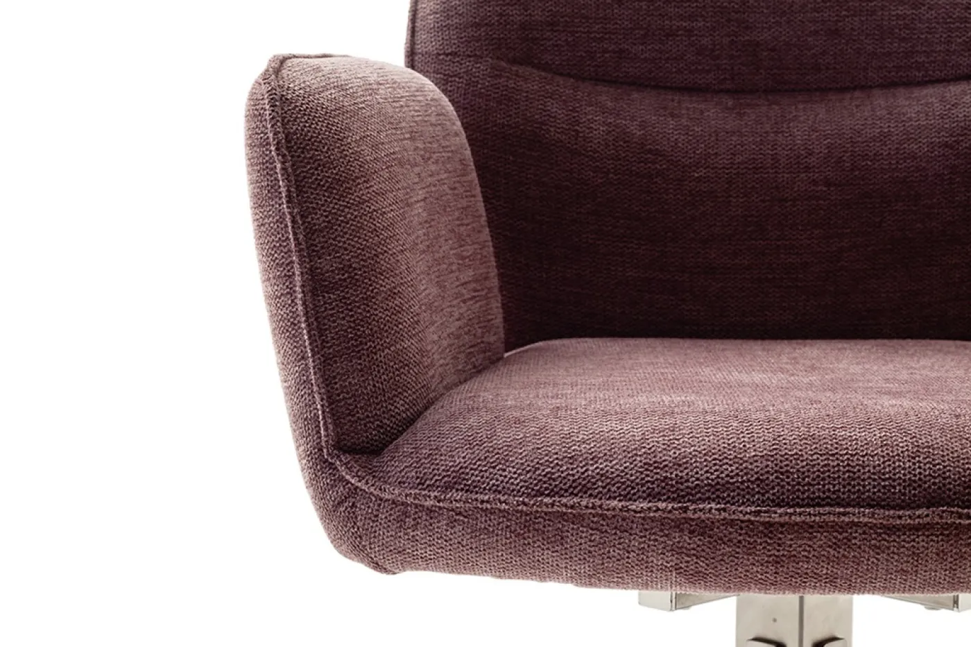 2er Set Stuhl Greyton mit Armlehnen | Edelstahl | drehbar | himbeer / rot