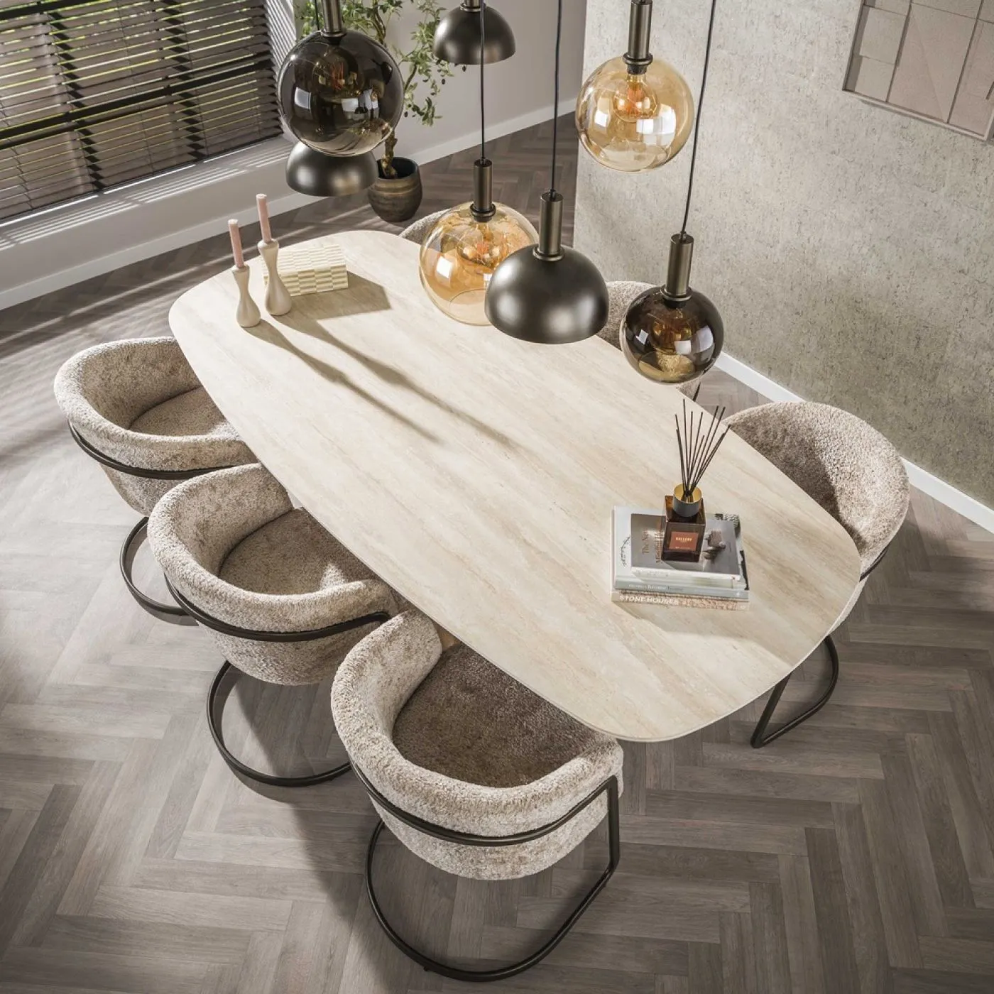 2er Set Stuhl Harmony | mit Schwinger-Gestell | Alura-Stoff / Chenillegewebe | sand