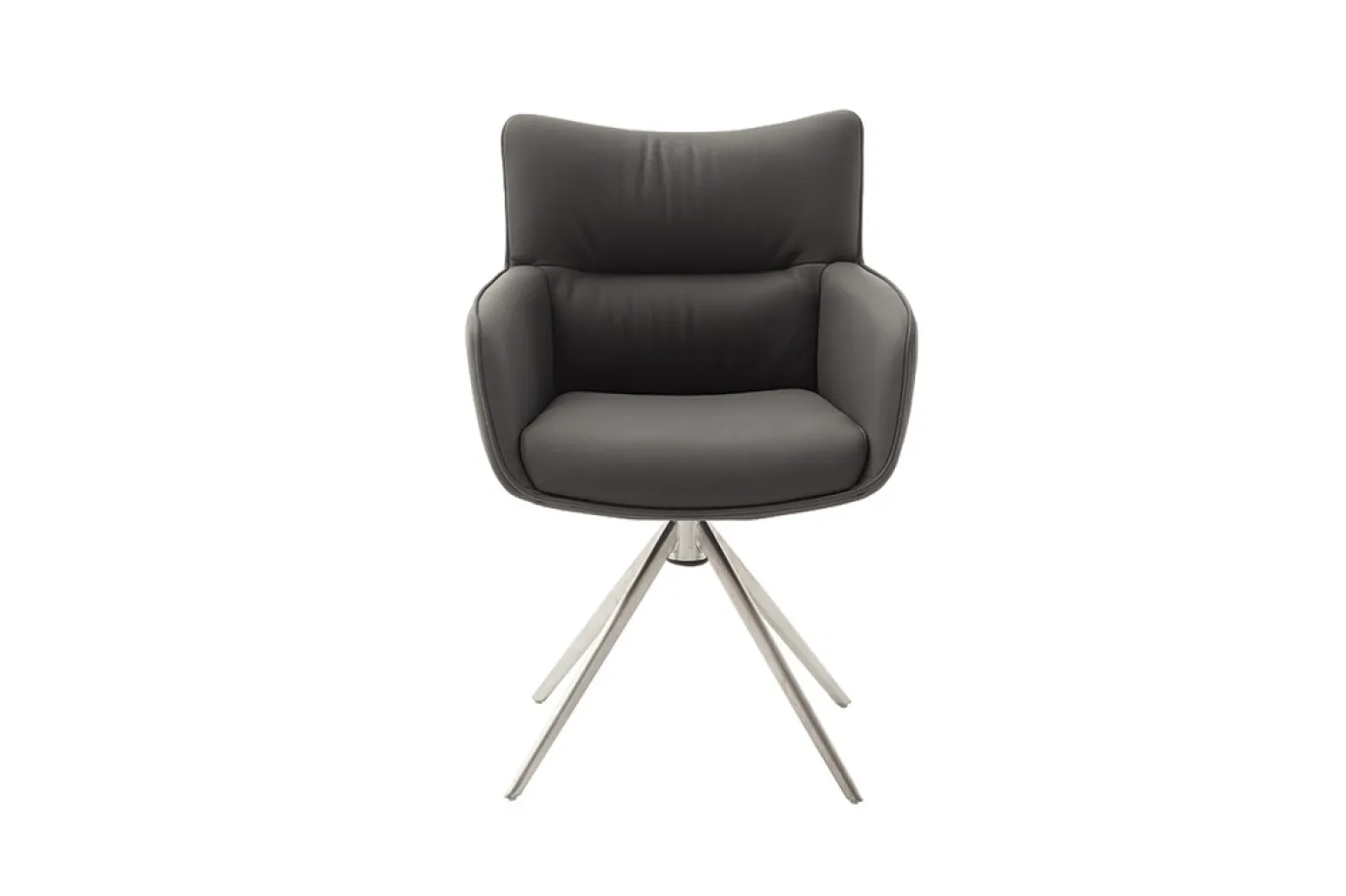 2er Set Stuhl Limone 2 mit Armlehnen | Edelstahl | drehbar | anthrazit