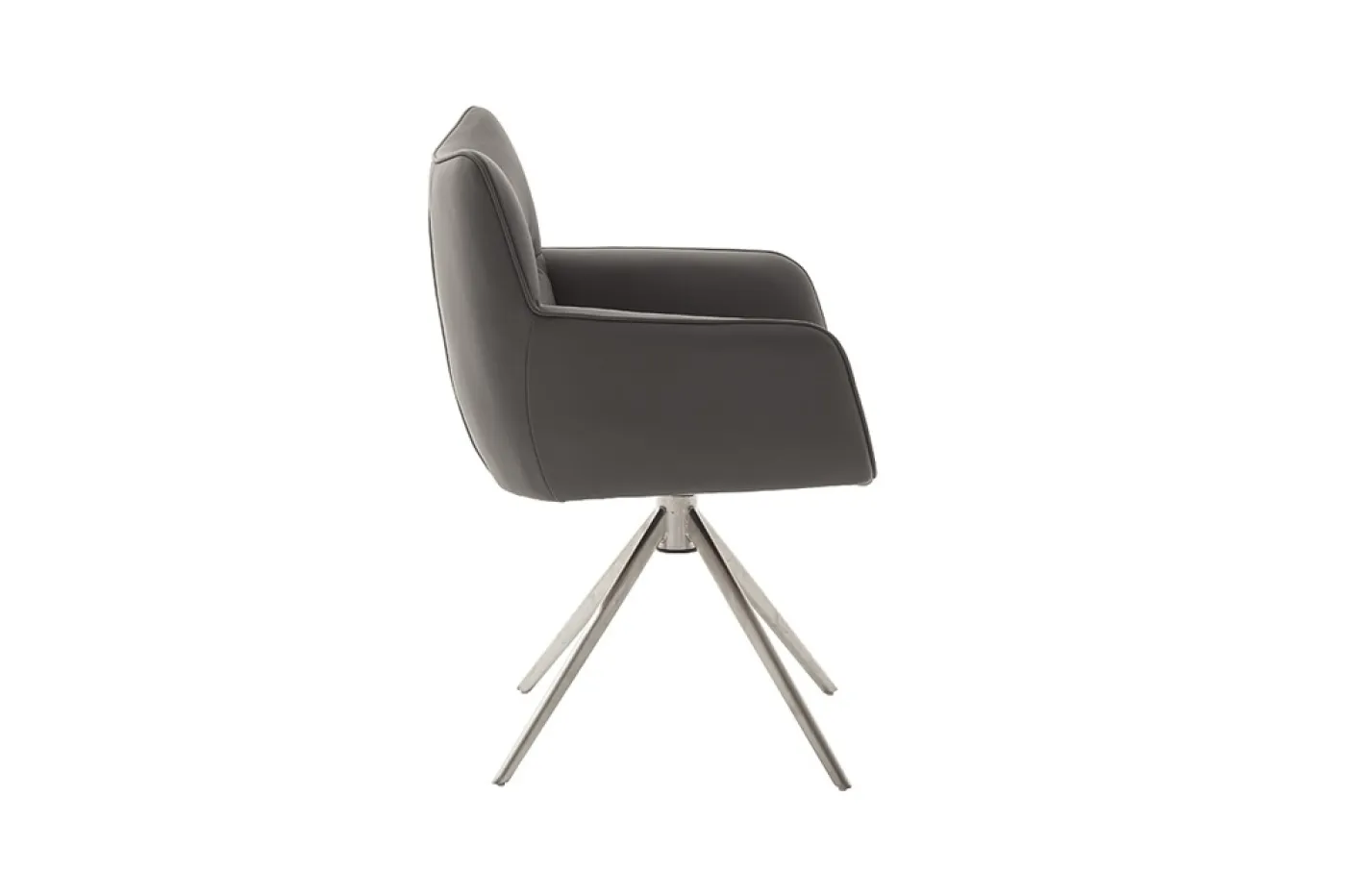 2er Set Stuhl Limone 2 mit Armlehnen | Edelstahl | drehbar | anthrazit